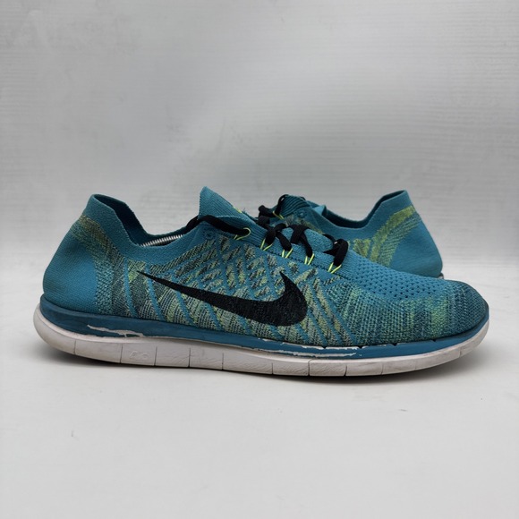 Nike Mens US 15 Free 4.0 Flyknit Running Shoes Blue 717075-404 Lightweight - Picture 1 of 15